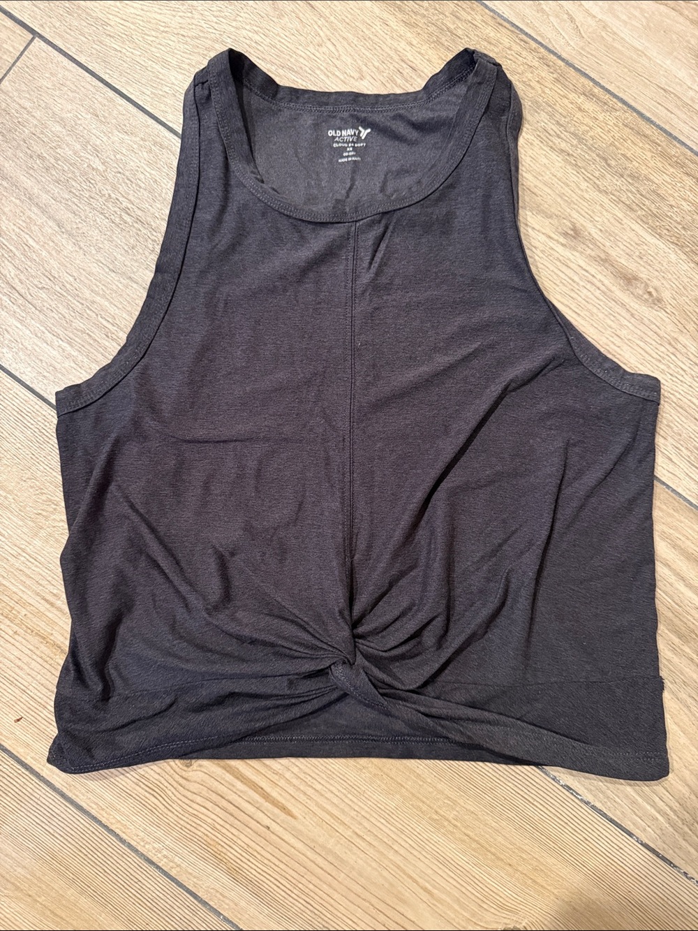 Old Navy charcoal Twist-Front Crop Tank Top - Women's